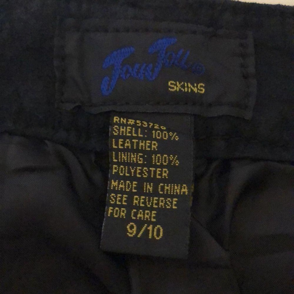 Jou Jou Stylish Black Suede 100% Leather Pants for Casual Wear - Size 9/10 - Picture 2 of 5